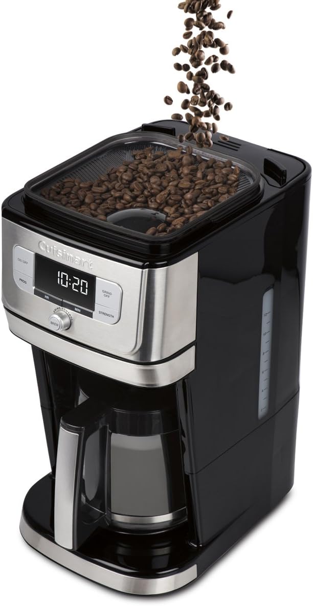 Cuisinart DGB-800C Fully Automatic 12-Cup Burr Grind &amp BrewTM Coffeemaker Black/Silver 1 Count Silver