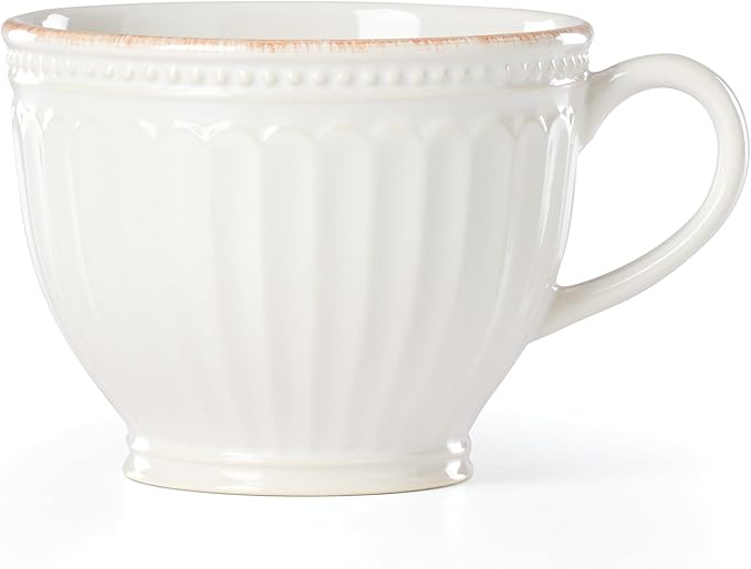 Lenox French Perle Groove 2-Piece Latte Mug Set 2.30 LB White