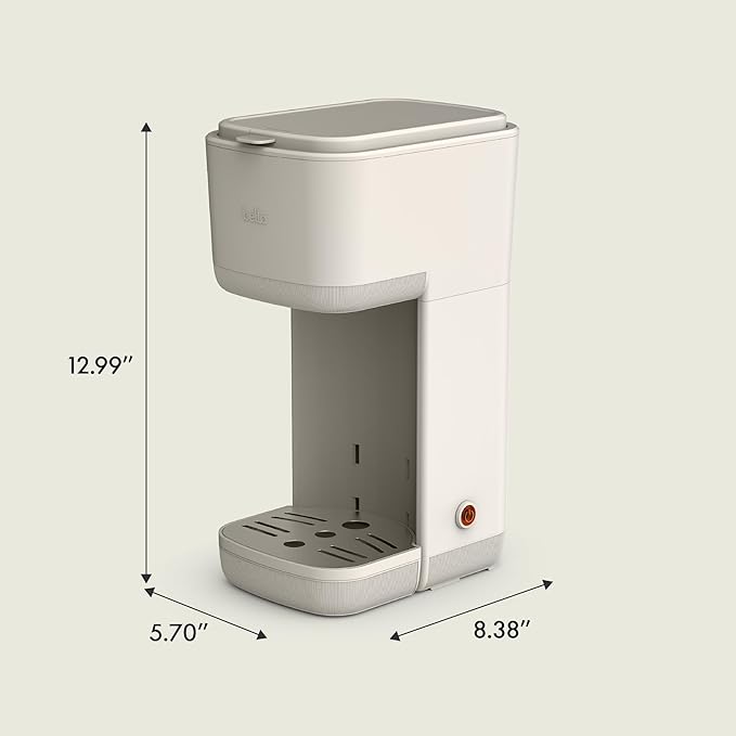 Single Serve Coffee Maker Pods Ground Coffee Compatible | Brew 6-14 oz Cups with Adjustable Drip Tray | One-Touch Auto Shut-Off | Compact Personal Coffee Brewer | Pink Blossom Design