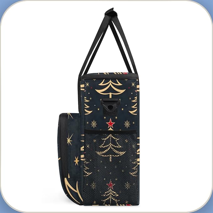 Oil Painting Tree Christmas Coffee Maker Carrying Bag Travel Storage Bag Compatible with K-Mini or K-Mini Plus Single Serve Coffee Brewer Carrying Case with Multiple Pockets &amp Shoulder Strap