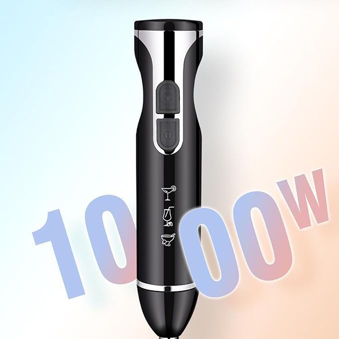 Hand Blender 1000W Handheld Kitchen Wand Cordless Egg Beater with Powerful Motor Baking Kids Food Jams Puree Meat Cream Accessory for Camping Cooks Sauce Use for Tomato Mayonnaise Fruits