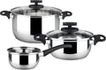 MAGEFESA STYLE 5-Piece Stainless Steel Cookware Set Includes Stockpot Dutch oven/Stew pot Saucepan Compatible with All Types of Stovetop Including INDUCTION Easy Cleaning and Dishwasher safe