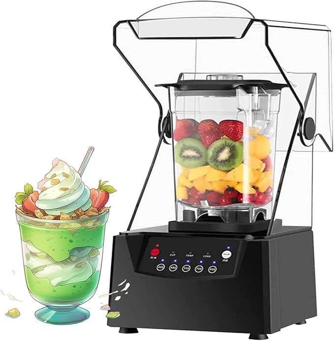 Blender for Shakes and SmoothiesSuper Quiet Commercial Blender with Soundproof Enclosure2200W5 Functions for Smoothiesfor SmoothiesIce and Frozens Fruit