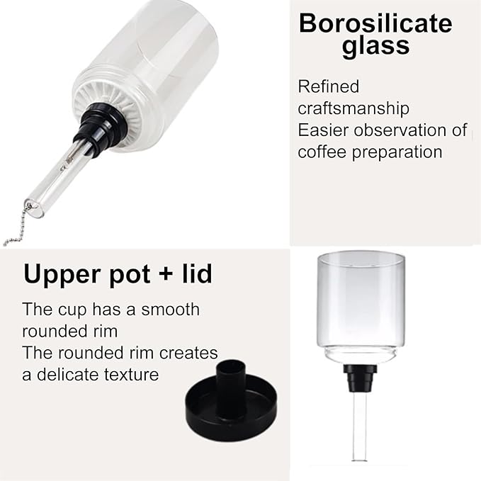 Electric Siphon Coffee Maker Coffee Brewer Extraction Machine with 2 Gears Adjustable Push-button Switch &amp Capacity 3500 ml Siphon Pot for Home Camping &amp Travel