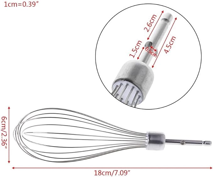 Electric Egg Beater Accessories Mixing Rod 12 Wire Egg Beater Mixing Head 18cm Long Stainless Steel Egg Beater Head