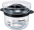 HARIO XRCN-2-B Glass Microwave Rice Pot 1 to 2 Cups For Microwaves Black 1 to 2 Cups Made in Japan