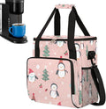 Christmas (584) Coffee Maker Carring Bag Travel Carrying Storage Tote Bag Compatible with Keurig K-Mini or K-Mini Plus Portable Single Serve Coffee Brewer Case with Pockets for K-cup Pods
