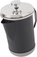 Yosoo French Coffee Press Stainless Steel Hand Brewing Coffee Maker 1000ml Portable Tea Pot for Camping Travel Adventures Milk Froth (Black)