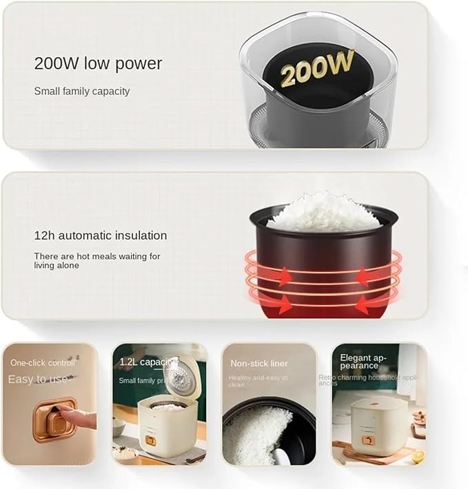 GRFIT 1.2L Electric Rice Cooker Household Multi Cooker Non-stick Food Cooker Home (Color : B) jinyi2016SHOP-1998