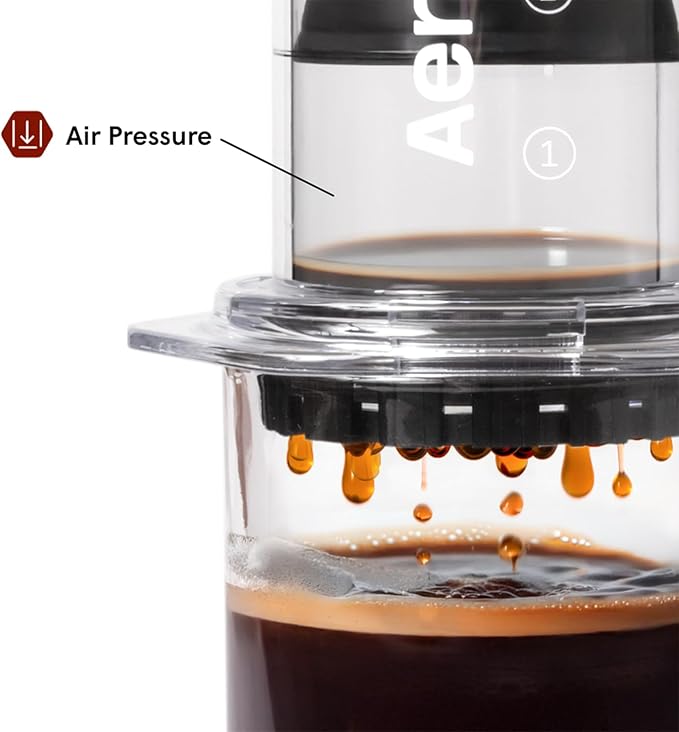 AeroPress Clear Coffee Press - All-in-One French Press Pour-Over &amp Espresso Style Manual Brewer 2 Min Brew for Less Bitterness More Flavor Small Portable Coffee Maker Travel &amp Camping