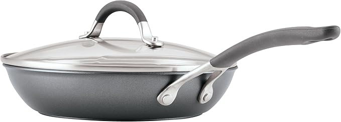 Circulon A1 Series with ScratchDefense Technology Nonstick Induction Frying Pans/Skillets with Lids Metal Utensil Safe Skillet Set w/Lid (8.5 10 &amp 12) - Graphite