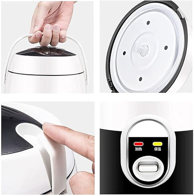 Mini Rice Cooker And Steamer Electric Rice Cookers Stainless Steel Non- Stick Inner Pot For Cooking SoupStewsGrains