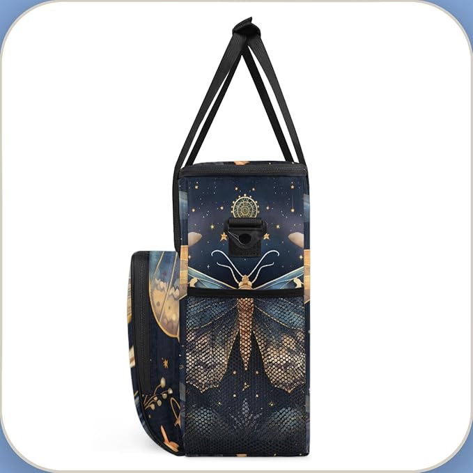 Gothic Butterfly Coffee Maker Carrying Bag Flame Butterfly Travel Storage Bag Compatible with K-Mini or K-Mini Plus Single Serve Coffee Brewer Carrying Case with Multiple Pockets &amp Shoulder Stra