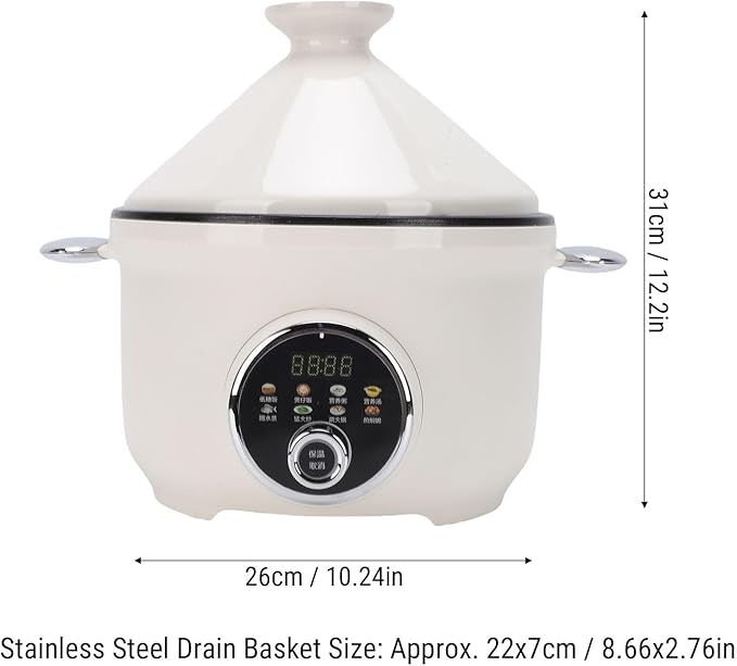 Pssopp Electric Pressure Cooker 3.2L Capacity Nonstick Multi Cooker with Steam Rack for fit Daily Cooking (GB Plug 220V)