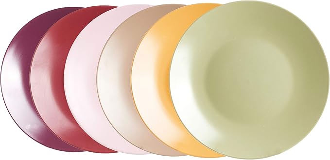 Colors Life 18pc Dinnerware SetOutside Shinny Black + Inside Matte Finished Color Very Berry