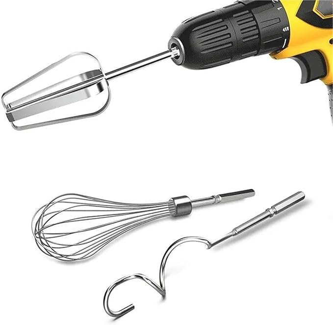 Universal Stainless Steel Egg Beater Mixer Multifunctional Egg Baking Tools Replaceable Electric Drill Accessories Cream(B)