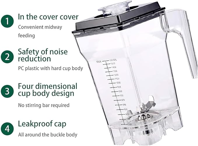 KEULEN Sand Ice Machine 1.6L Stand Smoothie Mixer with Mute Hood Vertical Six Leaf Blade Adjustable Speed 5 Presets Function for Kitchen Milk Tea Coffee Dessert Leisure