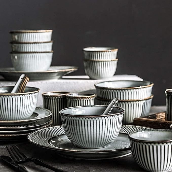 Dinnerware Set Dinnerware Sets 38-Piece Dinnerware Sets Chip Resistant Dishwasher Safe Fine Porcelain Plate And Bowl Sets For 4 5 6 People