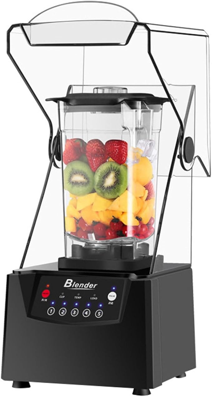 Smoothie Blender 2L Commercial Stand Mixer 2200W Multifunctional Blender Mixer Pulse Function Adjustable Speed Automatic Cleaning 17000 R/Min Smoothie Blender