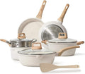 ZJchao Nonstick Pots and Pans Set with Lids 7 Piece Aluminum Cookware Set Induction Compatible Stackable Kitchen Cooking for Home Chefs and Families Stainless Steel Bottom