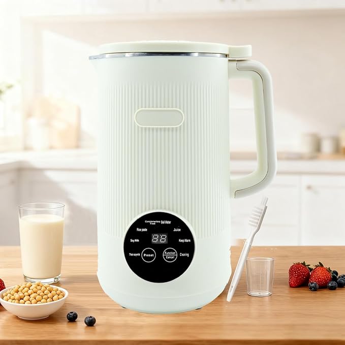 8-in-1 Automatic Soy Nut Milk Maker40oz Soy Milk Maker for Homemade AlmondOatSoy MilkRice PasteComplementary FoodJuiceMilk Maker Machine with Delay Start/Keep Warm/Self Clean/Boil Water