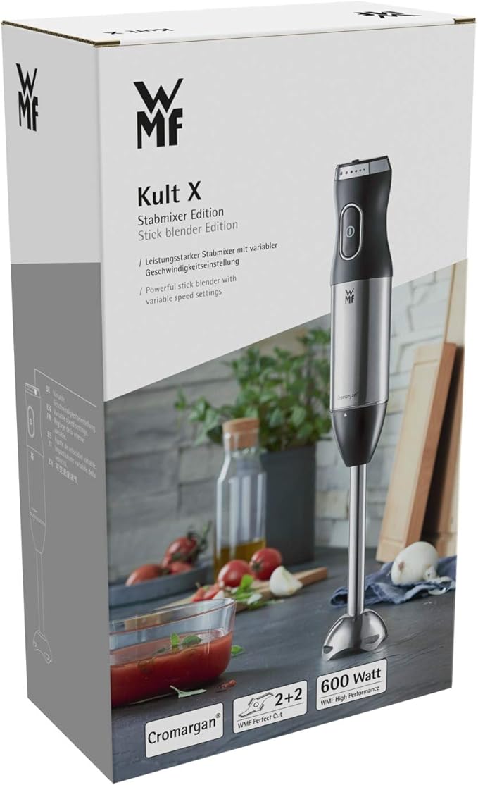 WMF Kult x Stick Blender Immersion Metallic – Mixer (Mixer 700 W Black Dive In Black Metallic Stainless Steel 700 W 220 – 240 V 50 – 60)