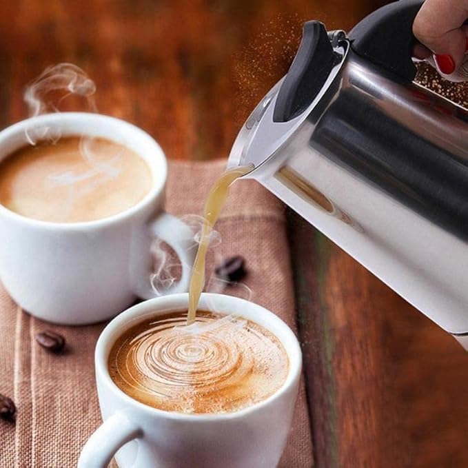 Coffee Maker Pot Stainless Steel Mocha Espresso Latte Stovetop Filter Moka for Kitchen