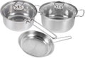 Healifty Stainless Steel Cookware Set Pot with Lid Milk Pot Frying Pan Comfortable Handle Easy Clean Surface