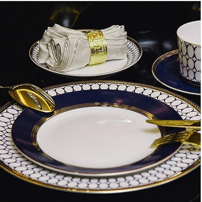 Dinnerware Set Dinner Party Tableware Service Set 5PCS Chinese Style Bone China Dinnerware Set Household Ceramic Bowl Dishes Plate Service for 3