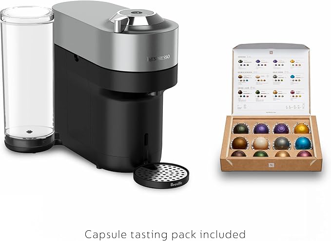 Nespresso Vertuo Pop+ Deluxe Coffee and Espresso Maker by Breville - Titan(Renewed)