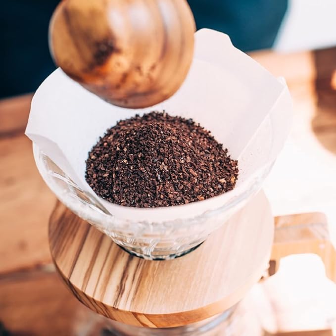 Hario VDGR-02-OV V60 Heat Resistant Glass Permeable Coffee Dripper Olive Wood 02 Coffee Drip For 1 to 4 Cups