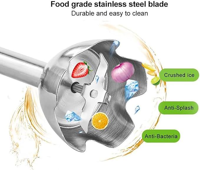 Cordless Immersion Mixer Handheld Immersion Blender With 500ml Mixing Beaker 1200W Strong Power and 6 Gear Speed Adjustable Detachable Design and Easy To Cleaning for Make Shakes Smoothies