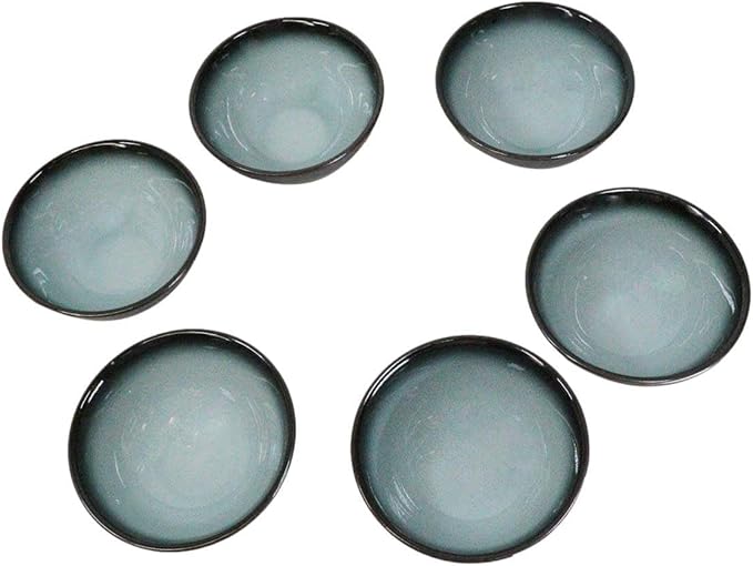 Ebros Gift Blue Sky Stars Artistic Seikai Porcelain Collection Dinnerware Serveware Kitchenware Set Asian Japanese Dining Restaurant Supply (Pack Of 6 Small Rice Soup Appetizer Bowls 10oz)
