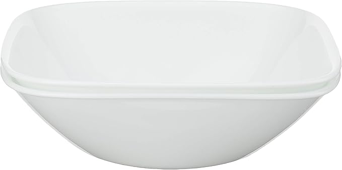 Corelle Vitrelle 18-Piece Service for 6 Dinnerware Set Timber Shadows &amp Vitrelle 1-Qt Serving Bowl 2-Pack Large Serving Bowl Triple Layer Glass White