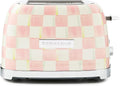 MACKENZIE-CHILDS 2-Slice Toaster Decorative Toaster for Kitchen Pink-and-White Rosy Check