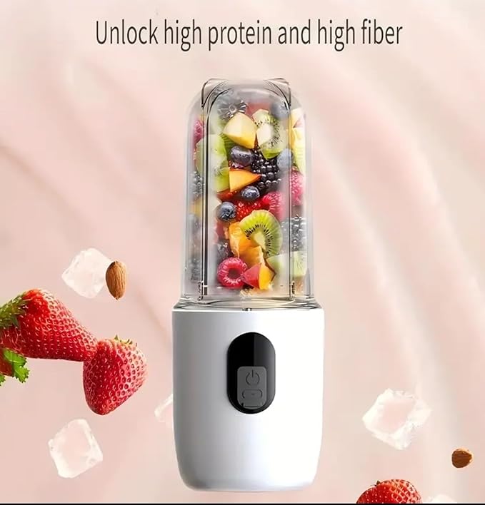 Portable Personal Blender 17oz/500ml USB Rechargeable with Digital Display 40W Quiet Operation Self-Cleaning Detachable Design for Smoothies Ice Crushing Juice White