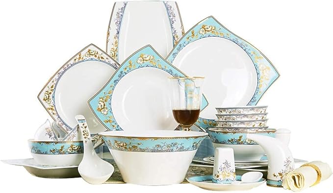 Ceramics Dinnerware Set with 30-PieceBowl/Dish/Spoon|Bone China Dinner SetsKunlun Type Porcelain Combination SetAA