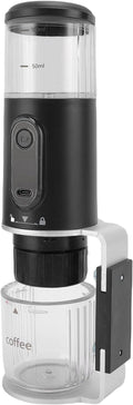 EBTOOLS Portable Coffee Maker Pressure Espresso Machine with 2500mAh Battery and Type C Charging Compatible with Coffee Capsules and Grounds for Travel Camping Hiking Office Car (Black)