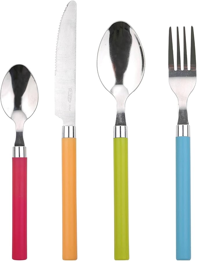 San Ignacio Set of 3 pans Ø16Ø20Ø24cm + 24Pc cutlery in stainless steel multicoloured