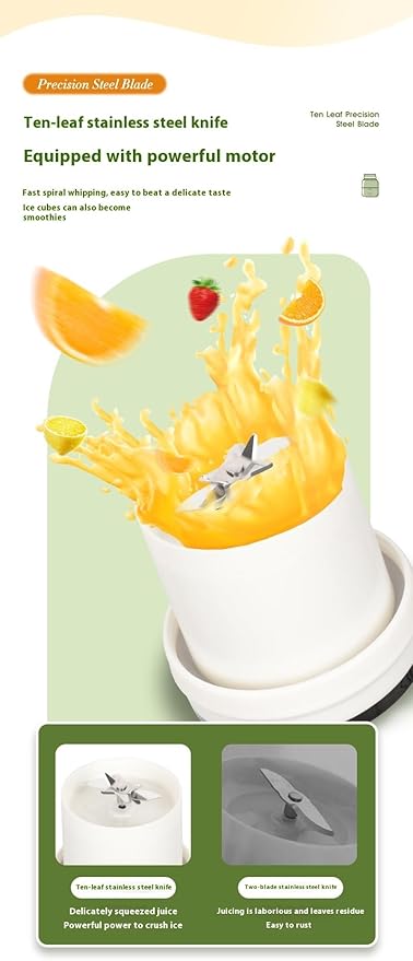 OSTMARS Portable Juicer Blender Small Fruit Juice Cup Household Automatic Juicer with Measurement Markings