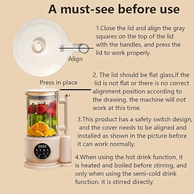 Nut Milk Maker &amp Multi-Function Blender 50oz/1.5 L Automatic Homemade Almond Soy Oat Milk Maker with Self-Cleaning Heated Boil Function Soundproof Design 12 Blades &amp Portable Pitcher