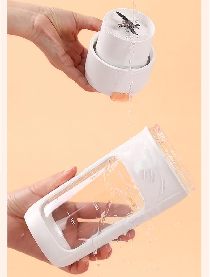 Mini Blender Cup Personal Size Juicer 350ml with 8 Pcs Blades 22000 RPM and Uniform Mixing One Button Blending/Cleaning and Easy to Clean USB Charging for Gym Travel Office Home