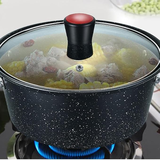 Household Cookware Set with Medical Stone Nonstick Three Piece Wok Saucepan