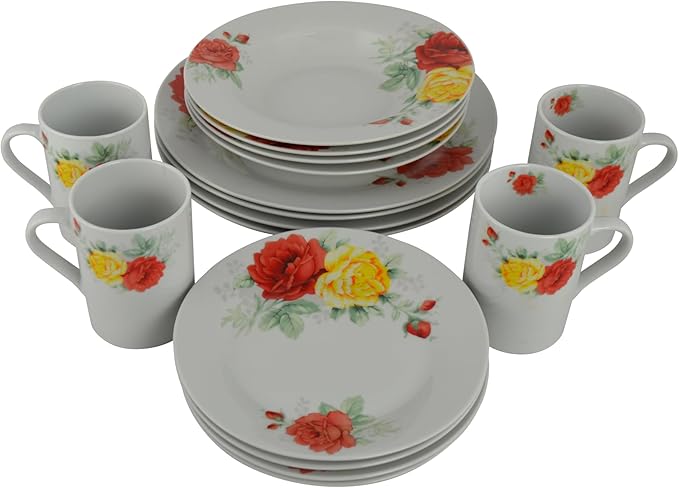 16 Piece Floral Dinnerware Set Service for 4