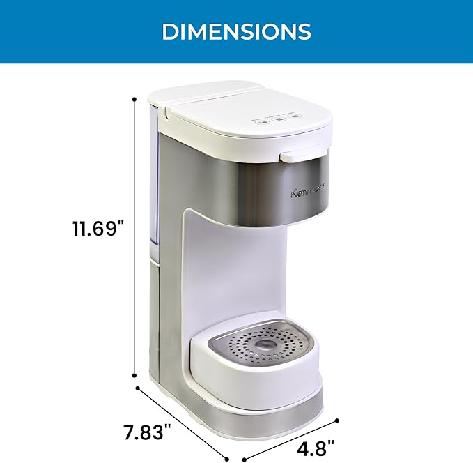 Kenmore Single Serve Coffee Maker – Compatible with Keurig K‑Cup Pods &amp Ground Coffee One Cup Brewer 6–14 Oz Brew Sizes Travel Mug Friendly Auto Shut‑Off Hot &amp Iced Maquina de cafe White