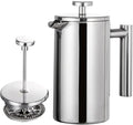 350ml/800ml/1000ml Coffee Maker Pot Press Stainless Steel Double Walled Insulated(1000ml)