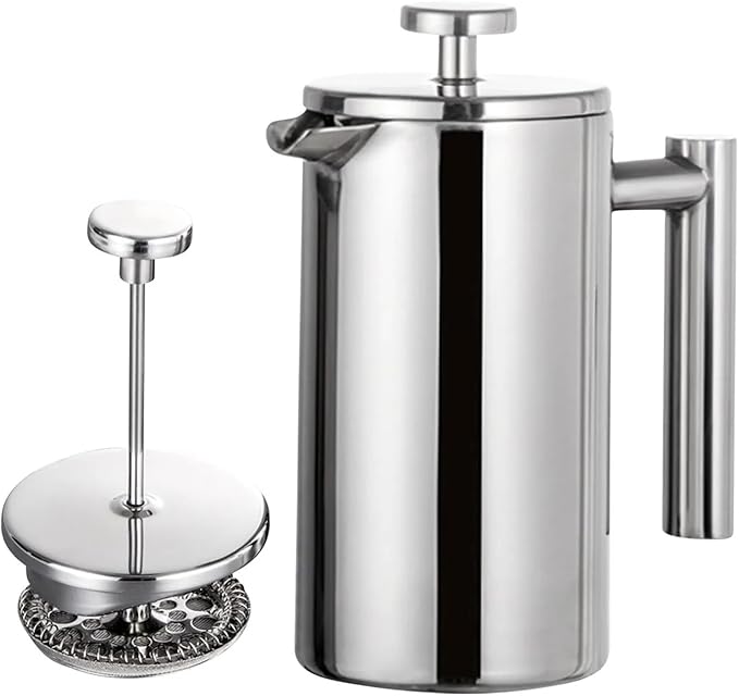 350ml/800ml/1000ml Coffee Maker Pot Press Stainless Steel Double Walled Insulated(800ml)