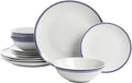 Café Stripe 12 Pc Dinnerware Set Blue