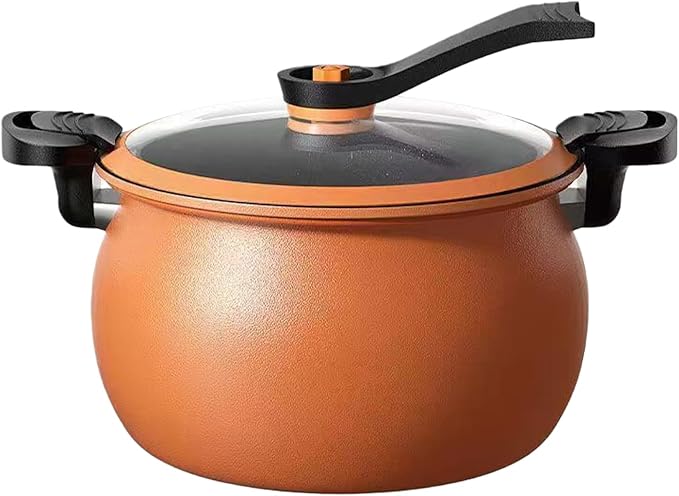 Non-Stick Pressure Pot Steam Vent 28X28X15.5CM Large Rice Cooker Transparent Lid Cookware Easy Clean For Cooking Canning Steam Rice Baking Bean Halloween Thanksgiving