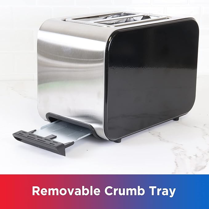 Total Chef toaster 2 slice - large wide slot fast commercial countertop toasted toasters with space saving modern stainless steel for bread bagel Waffles retro quick clear popup tostadora de pan